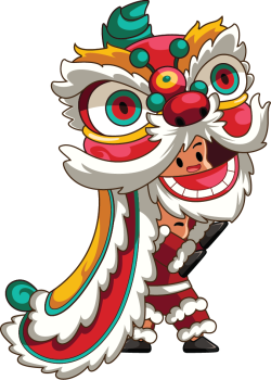 Lễ hội, bé trai, múa lân, con lân