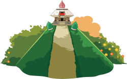 Đền, miếu, temple, đồi, hill, núi, mountain