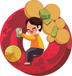 Tết, quét nhà, chibi,clean up, số 0, number zero