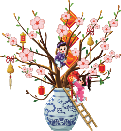 trang trí, decor, tết, bình hoa, flower vase