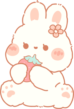 Thỏ, bunny, rabbit, cute, dễ thương, dâu tây, strawberry