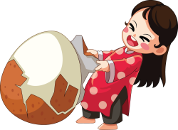 bé gái, girl, chibi, egg, trứng