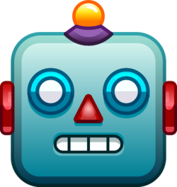 icon, face, robot, người máy