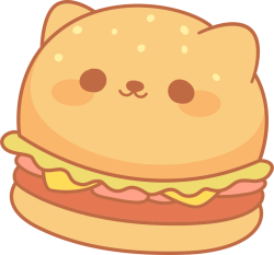 Hamburger, thức ăn nhanh, cute, dễ thương