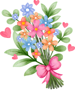 Flowers, flower, hoa, bó hoa, màu nước, watercolor