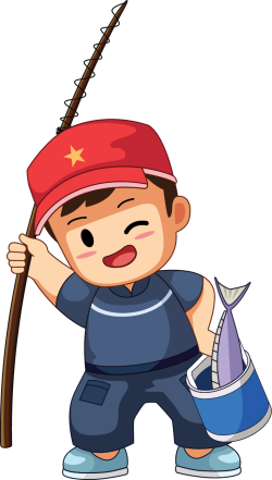 cậu bé, boy, câu cá, fishing, chibi