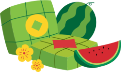 Bánh chưng, chưng cake, dưa hấu, water melon