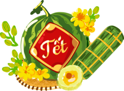 Tết, xuân, decor, trang trí, dưa hấu, bánh tét, watermelon