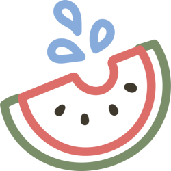 Cute, dễ thương, line, dưa hấu, water melon
