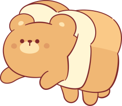 Bear, gấu, gấu nâu, bánh mì, cute, dễ thương