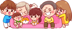 gia đình, family, cute