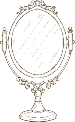 Gương, gương để bàn, mirror, brush