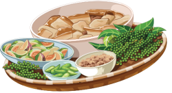 Thịt luộc, cà pháo, Boiled meat, eggplant