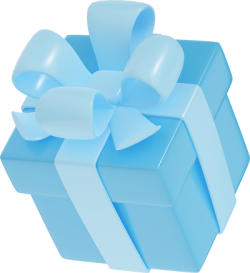 Box, gift box, hộp quà, quà, hộp, 3D, màu xanh dương, blue 1