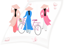 girl, phụ nữ, women, áo dài, khung, frame