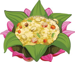 Xôi lá sen, xôi,sticky rice