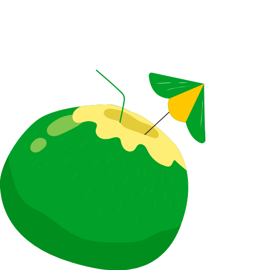 Mùa hè, summer, biển, sea, du lịch, trái cây, trái dừa, coconut