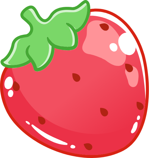 Quả dâu, dâu tây, strawberry, cute, dễ thương