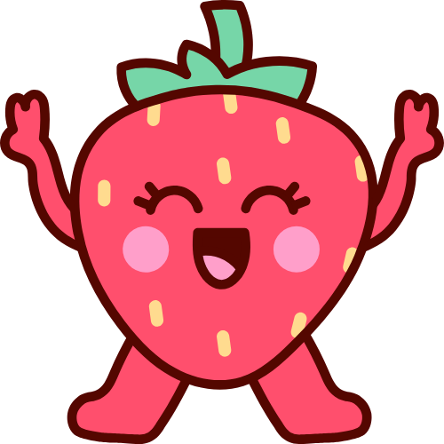 Cute, dễ thương, dâu, strawberry, emoji