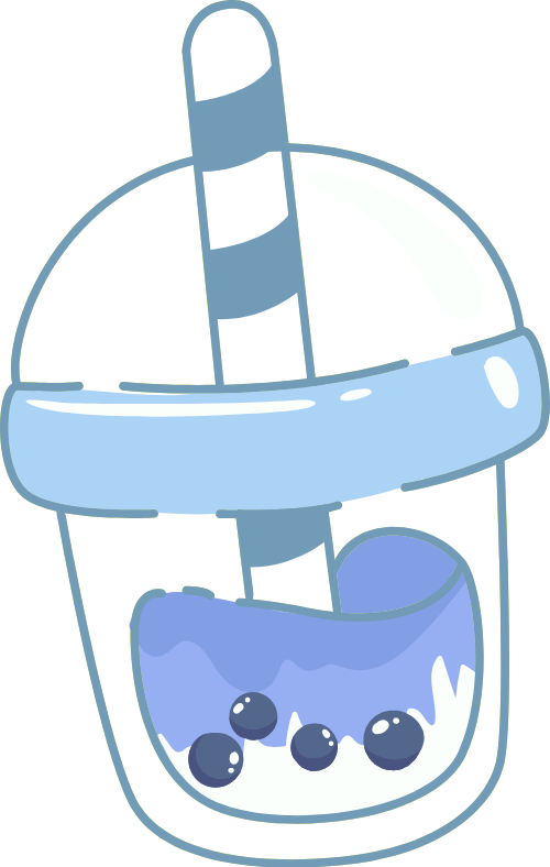 Cute, dễ thương, việt quất, blueberry, trà sữa, milk tea