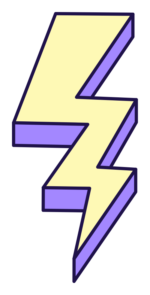 Y2k, retro, vintage, flat design, tia sét, thunder, sấm sét, sấm