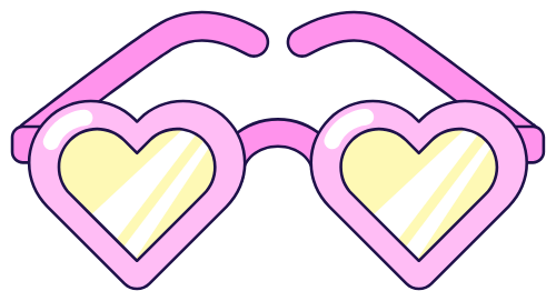 Y2k, retro, vintage, flat design, kính, glasses