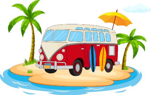 Du lịch, travel, summer, mùa hè, cute, dễ thương, xe, bãi biển, beach, sea