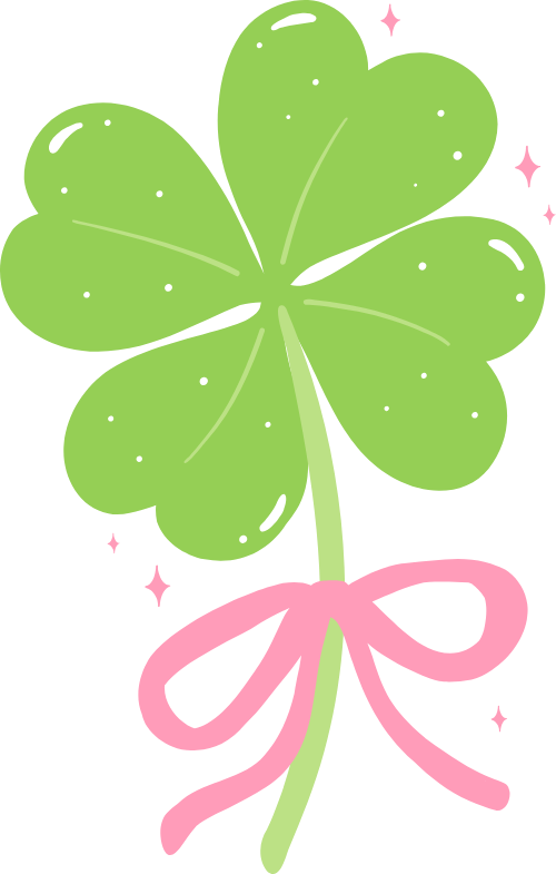 Cute, dễ thương, cỏ bốn lá, lucky, clover, four-leaf clover 2