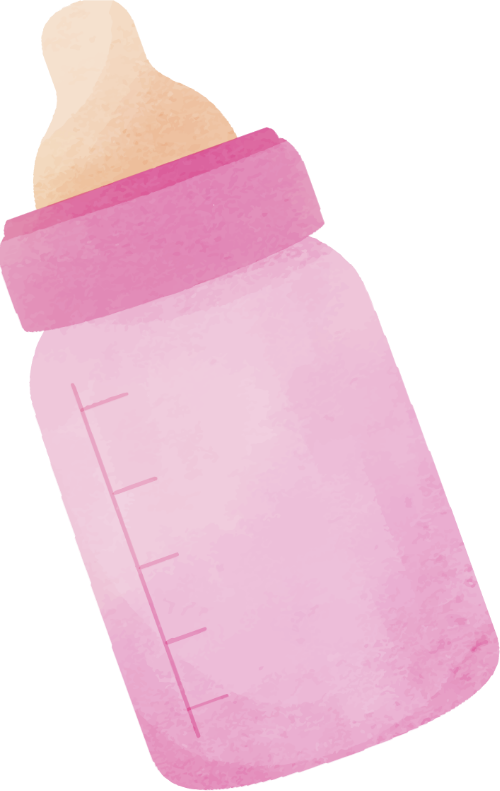 Bình sữa, sữa, milk, watercolor, màu nước