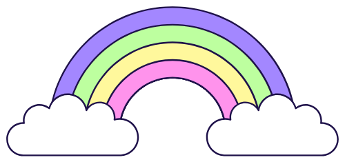 Y2k, retro, vintage, flat design, kính, cầu vồng, rainbow