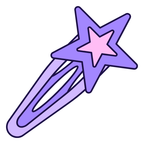 Y2k, retro, vintage, flat design, ngôi sao, star, kẹp