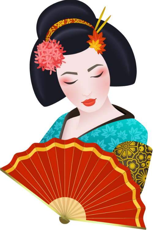 Cô gái, con gái, girl, kimono, truyền thống, quạt, Nhật Bản, Japan