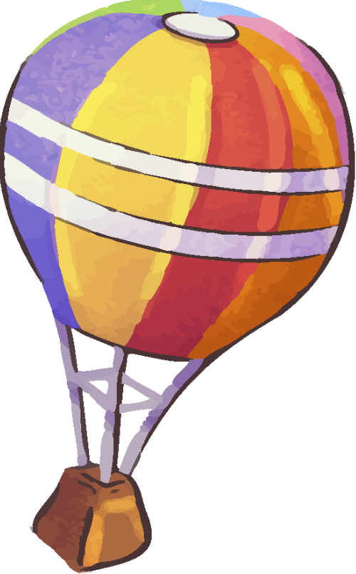 Màu nước,cọ,watercolor, khinh khí cầu,hot air balloon