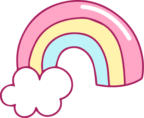 Cute, dễ thương, cầu vồng, rainbow