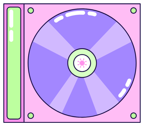 Y2k, retro, vintage, flat design, CD, đĩa