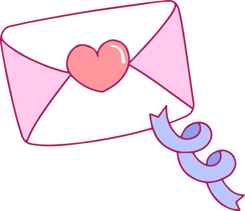 Cute, dễ thương, heart, trái tim, lá thư, thiệp, bao thư, envelope