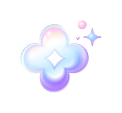 Y2k, retro, vintage, flat design, gradient, lá, leaf, clover, ngôi sao, star