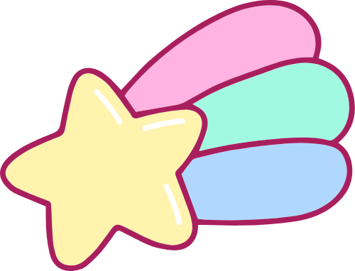 Cute, dễ thương, cầu vồng, rainbow, ngôi sao, star