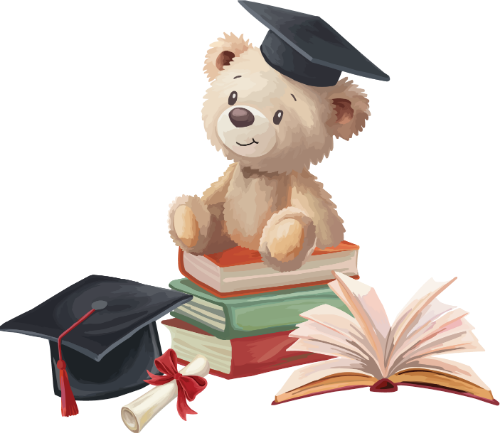 Tốt nghiệp, graduation, gấu, bear, sách, book