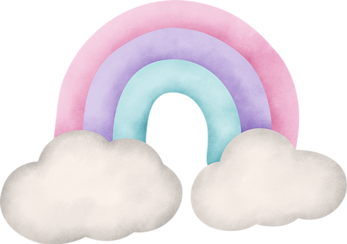 Watercolor, màu nước, cầu vồng, rainbow, cute, dễ thương