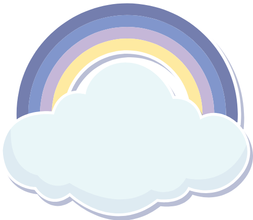 Mây, cloud, đám mây, cầu vồng, rainbow, cute, dễ thương