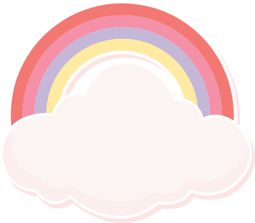 Mây, cloud, đám mây, cầu vồng, rainbow, cute, dễ thương