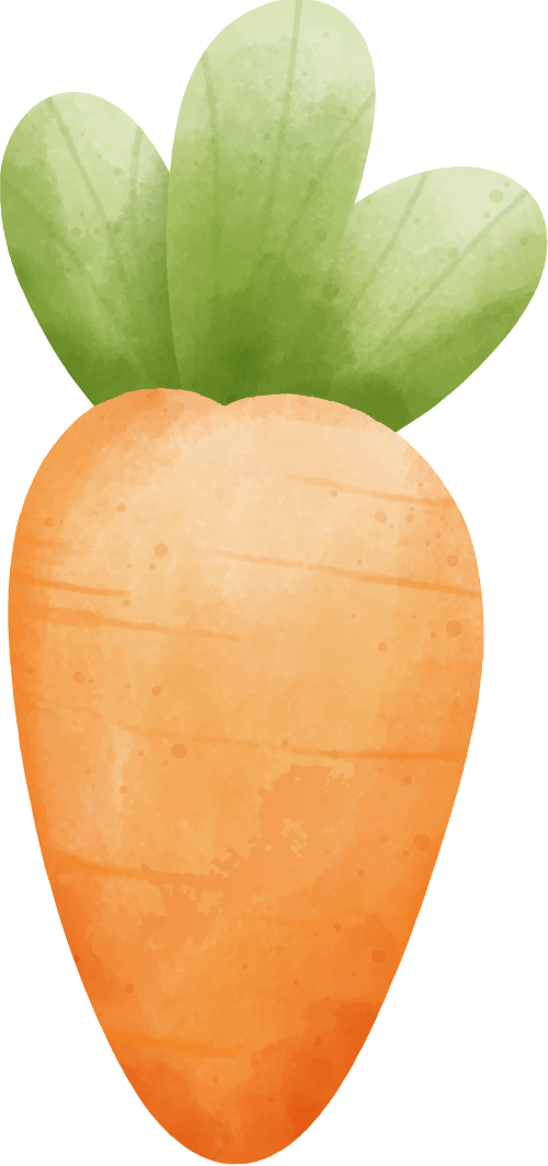 Watercolor, màu nước, cà rốt, carrot, cute, dễ thương