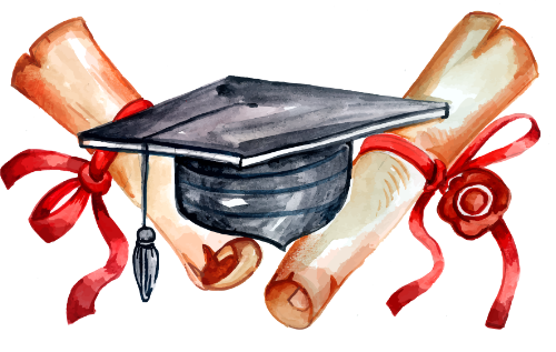 Nón tốt nghiệp, nón, hat, tốt nghiệp, graduation, mortarboard cap, watercolor 5