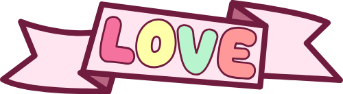 Love, khung, frame , ruy băng, ribbon, cute, dễ thương
