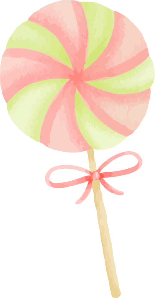 Watercolor, màu nước, kẹo, candy, cute, dễ thương