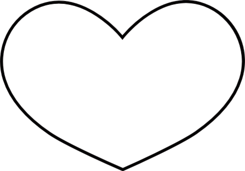 Trái tim, heart, shape, line, viền, cute, dễ thương