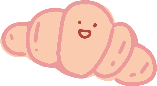 Cute, dễ thương, face, mặt, smile, cười, bánh, bánh sừng trâu, cake, croissants