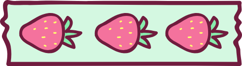 Keo, keo dán, tape, dâu, dâu tây, trái dâu, strawberry, cute, dễ thương