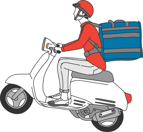 Xe hàng, giao hàng, shipper, xe, bike, chibi, dễ thương, cute